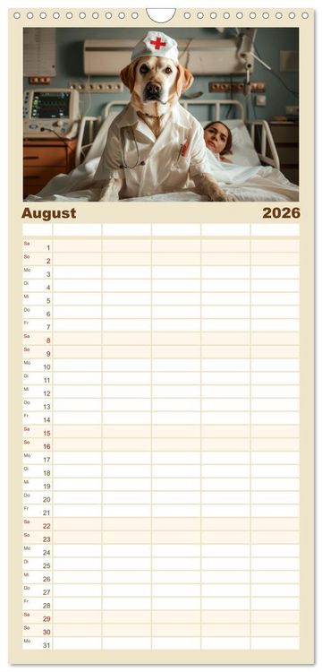 Produktbild: Familienplaner 2026 - Tierisch lustige Krankenpfleger mit 5 Spalten (Wandkalender, 21 x 45 cm) CALVENDO