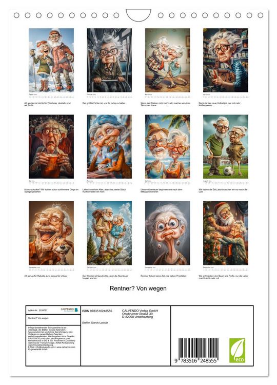 Produktbild: Rentner? Von wegen (Wandkalender 2026 DIN A4 hoch), CALVENDO Monatskalender