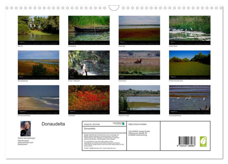 Produktbild: Donaudelta (Wandkalender 2026 DIN A3 quer), CALVENDO Monatskalender