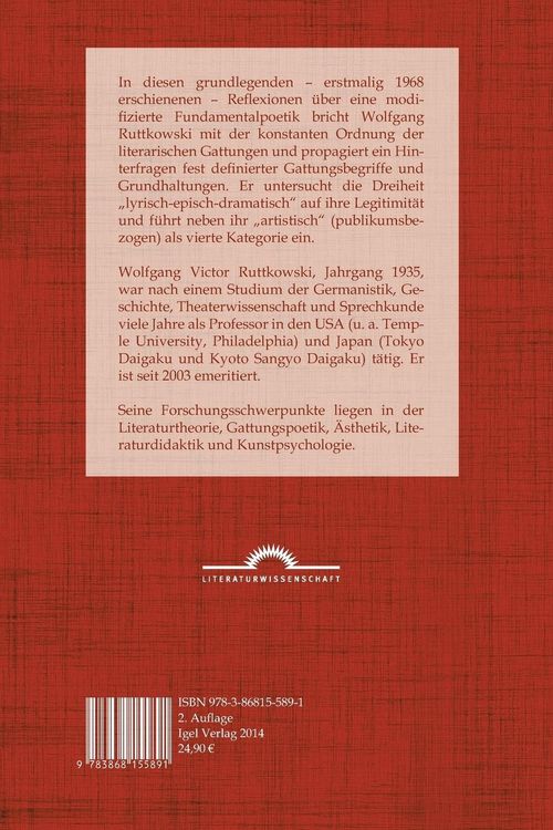 Produktbild: Die Literarischen Gattungen