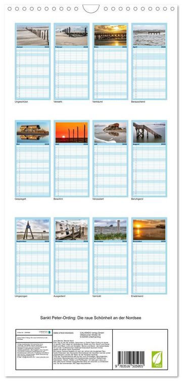 Produktbild: Familienplaner 2026 - Sankt Peter-Ording: Die raue Sch&ouml;nheit an der Nordsee mit 5 Spalten (Wandkalender, 21 x 45 cm) CALVENDO