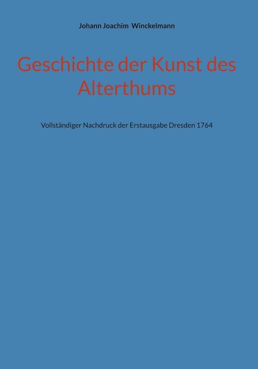 Produktbild: Geschichte der Kunst des Alterthums
