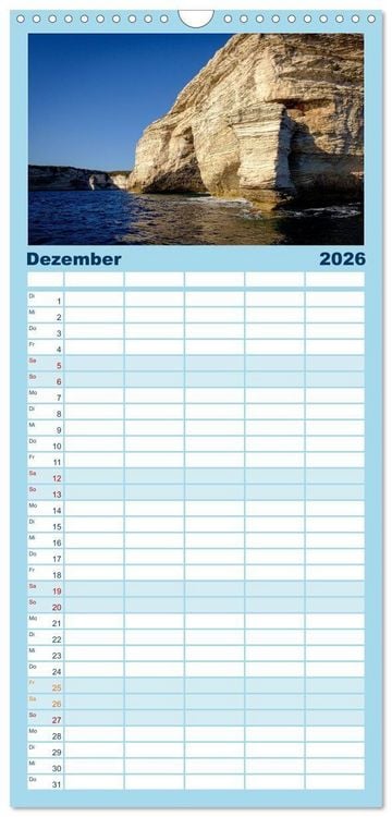 Produktbild: Familienplaner 2026 - Korsika Wild und Frei mit 5 Spalten (Wandkalender, 21 x 45 cm) CALVENDO