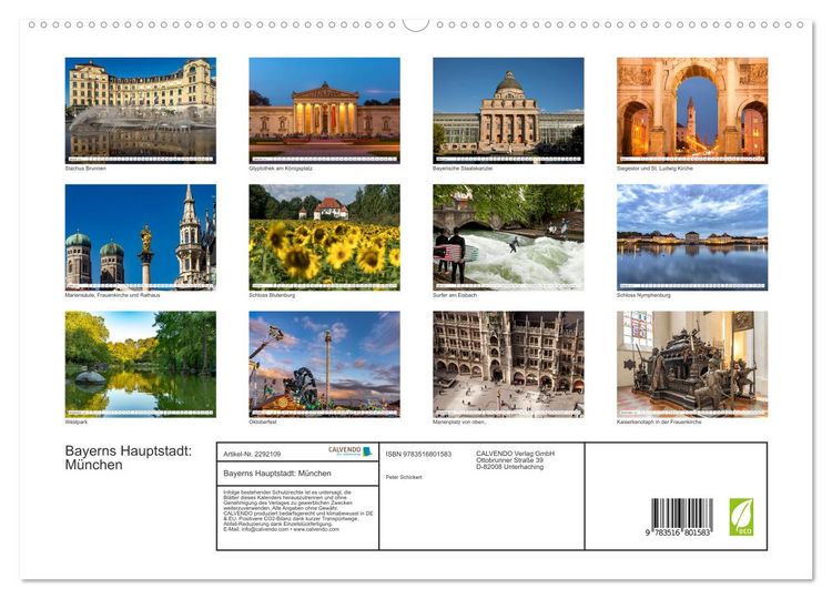 Produktbild: Bayerns Hauptstadt: M&uuml;nchen (hochwertiger Premium Wandkalender 2027 DIN A2 quer), Kunstdruck in Hochglanz