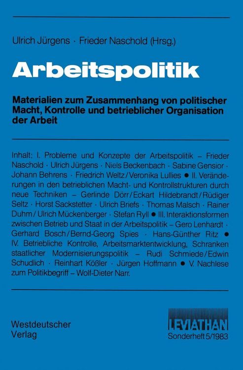 Produktbild: Arbeitspolitik