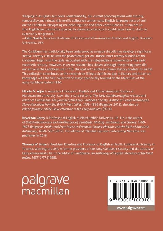 Produktbild: Literary Histories of the Early Anglophone Caribbean
