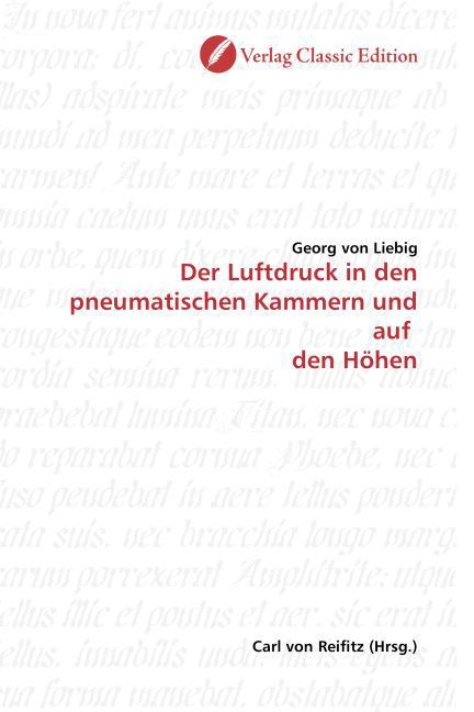 Produktbild: von Liebig, G: Der Luftdruck in den pneumatischen Kammern un