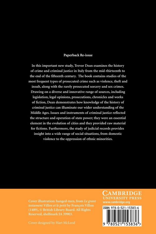 Produktbild: Crime and Justice in Late Medieval Italy