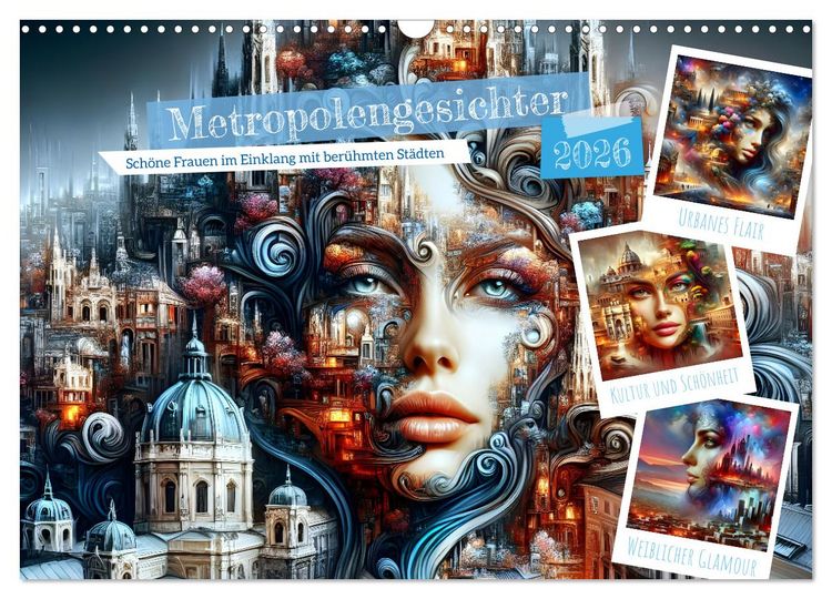 Produktbild: Metropolengesichter (Wandkalender 2026 DIN A3 quer), CALVENDO Monatskalender