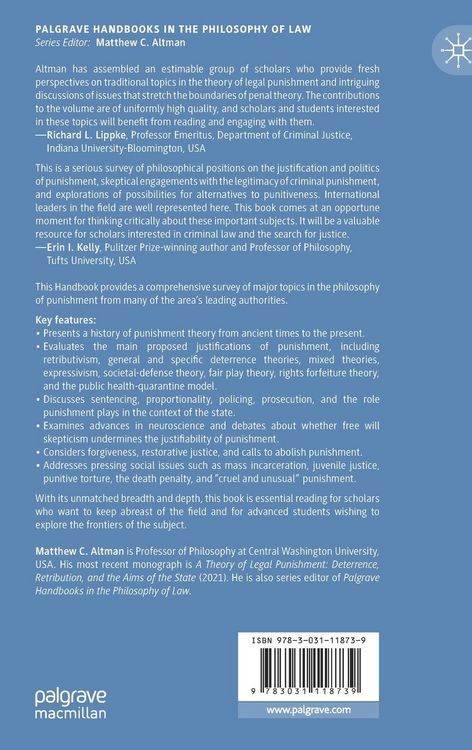Produktbild: The Palgrave Handbook on the Philosophy of Punishment