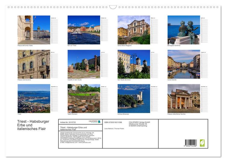 Produktbild: Triest - Habsburger Erbe und italienisches Flair (Wandkalender 2026 DIN A2 quer), CALVENDO Monatskalender