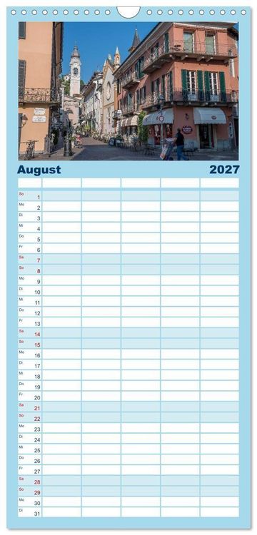 Produktbild: Familienplaner 2027 - Como und der Comer See mit 5 Spalten (Wandkalender, 21 x 45 cm) CALVENDO