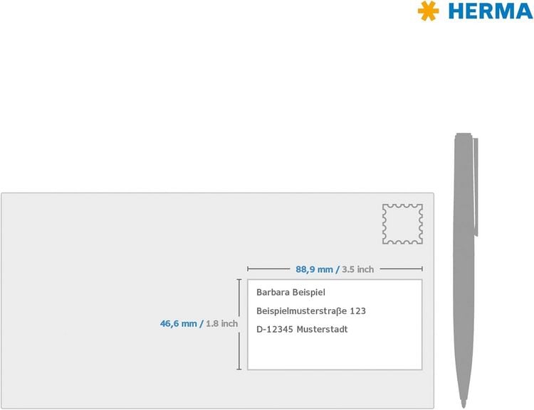 Produktbild: Herma Etiketten A4 20mm rechteckig 88,9x46,6, 25 Blatt, 300 St&uuml;ck