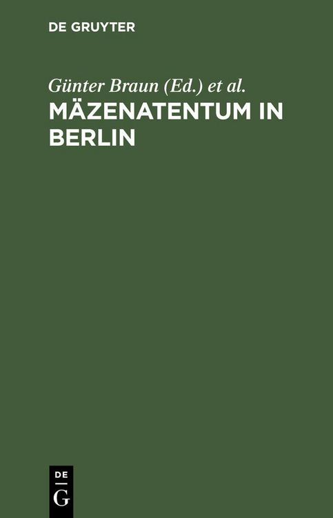 Produktbild: M&auml;zenatentum in Berlin