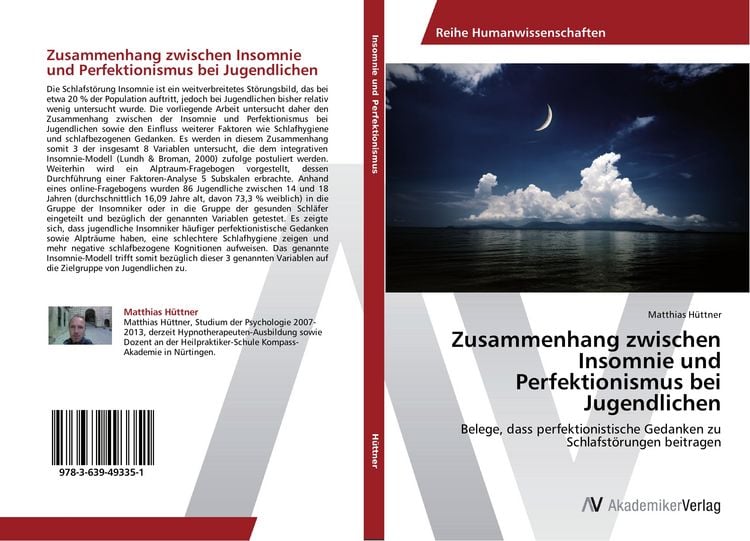 Produktbild: Zusammenhang zwischen Insomnie und Perfektionismus bei Jugendlichen