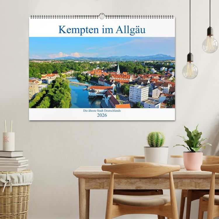 Produktbild: Kempten im Allg&auml;u, die &auml;lteste Stadt Deutschlands (Wandkalender 2026 DIN A2 quer), CALVENDO Monatskalender