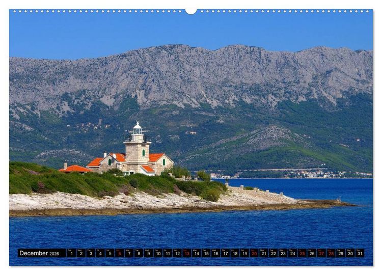 Produktbild: Hvar The sunny Island of Croatia (High Quality Premium Wall Calendar 2026 DIN A2 landscape),CALVENDO 12 Month Wall Calendar