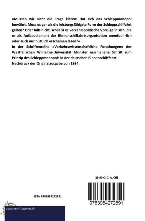 Produktbild: Das Monopol in der Schleppschiffahrt