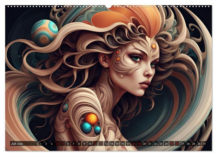 Produktbild: Fantasie Universum Sch&ouml;nheiten (hochwertiger Premium Wandkalender 2026 DIN A2 quer), Kunstdruck in Hochglanz