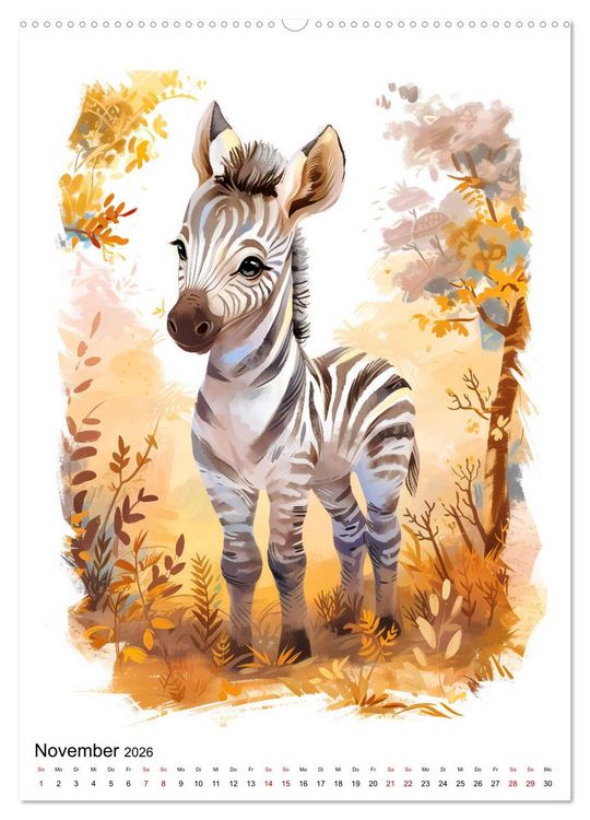 Produktbild: Afrikas Tiere - Illustriert in Wasserfarben (hochwertiger Premium Wandkalender 2026 DIN A2 hoch), Kunstdruck in Hochglanz