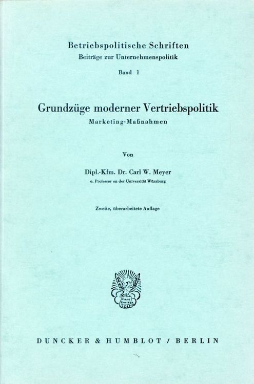 Produktbild: Grundz&uuml;ge moderner Vertriebspolitik.