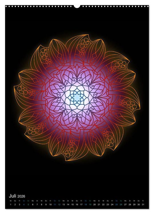 Produktbild: Mandala-Kalender 2026 (Wandkalender 2026 DIN A2 hoch), CALVENDO Monatskalender