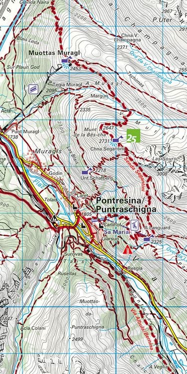Produktbild: K&uuml;mmerly+Frey Wanderkarte 47 Bernina, Pontresina, Val Poschiavo 1:40.000