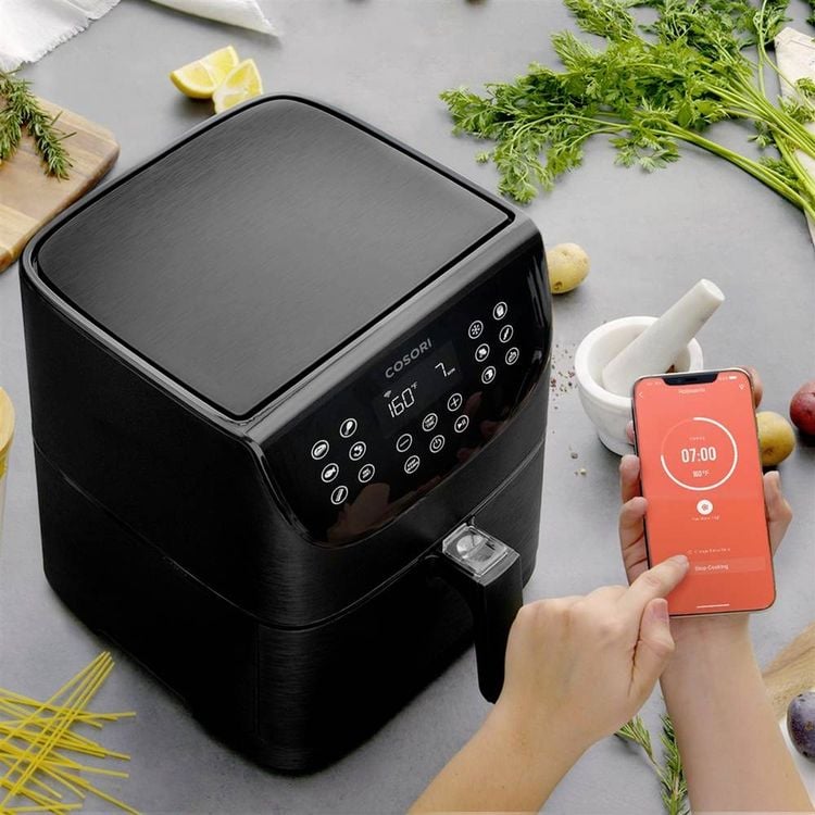 Produktbild: Cosori CS158-AF-RXB Hei&szlig;luft-Fritteuse 5.5l 1700W App steuerbar, Antihaftbeschichtung, mit Display, BPA-frei, &Uuml;berhitzungsschutz