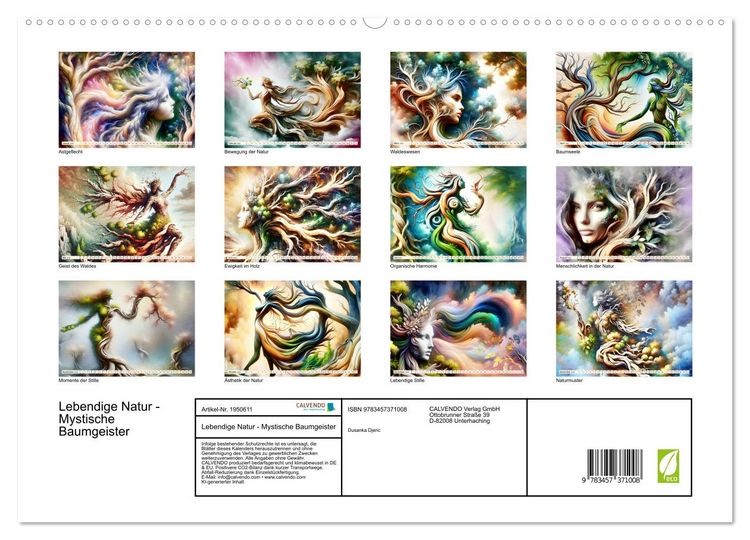 Produktbild: Lebendige Natur - Mystische Baumgeister (hochwertiger Premium Wandkalender 2026 DIN A2 quer), Kunstdruck in Hochglanz