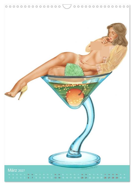 Produktbild: DELIKATESSEN - leckere K&ouml;stlichkeiten & kalorienarme Pin up Illustrationen, Zeichnungen, Grafiken und Malerei der Marke "Burlesque up your wall" von Sara Horwath (Wandkalender 2027 DIN A3 hoch), CALVENDO Monatskalender