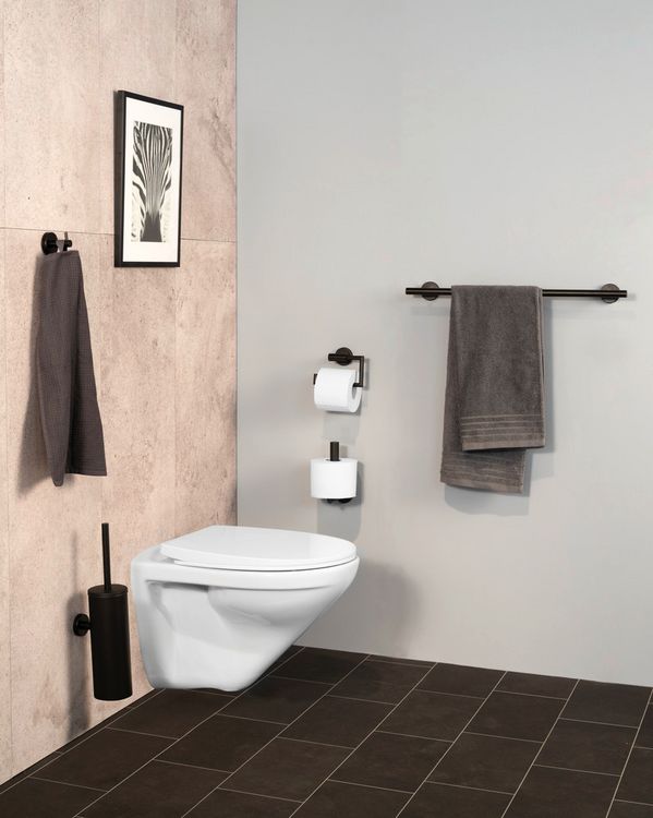 Produktbild: WC-Garnitur Mod. Bosio geschlossen Edelstahl Black matt, rostfrei
