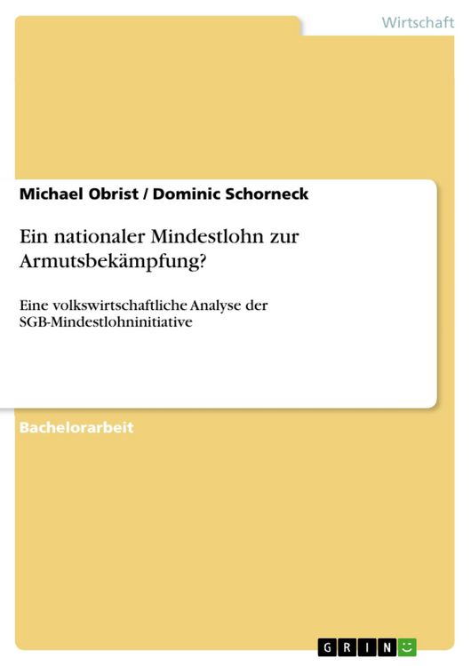 Produktbild: Ein nationaler Mindestlohn zur Armutsbek&auml;mpfung?