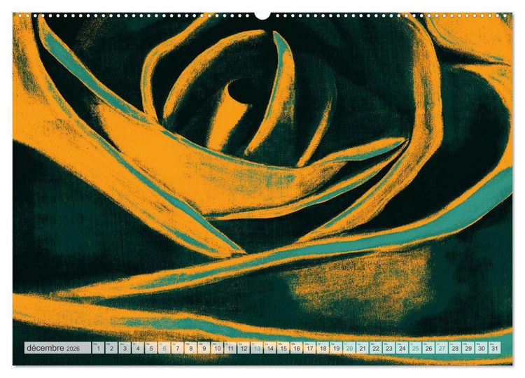 Produktbild: Roses peintes (Calendrier mural 2026 DIN A2 vertical), CALVENDO calendrier mensuel