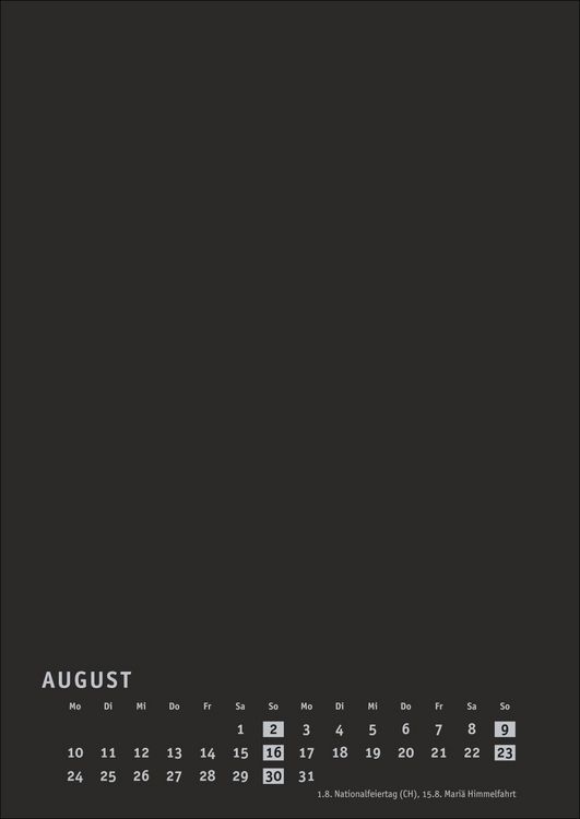 Produktbild: Premium-Bastelkalender schwarz A4 2026