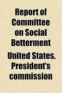 Produktbild: Report of Committee on Social Betterment