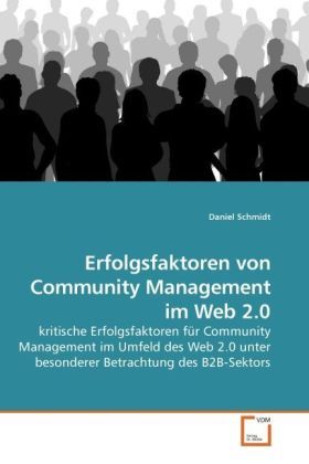 Produktbild: Schmidt, D: Erfolgsfaktoren von Community Management im Web