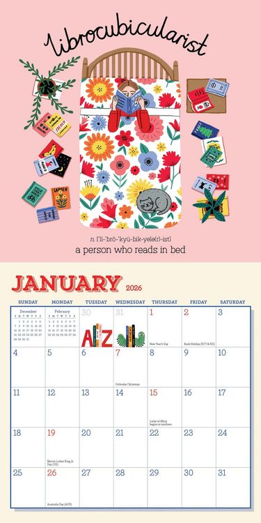 Produktbild: Book Nerd Mini Wall Calendar 2026
