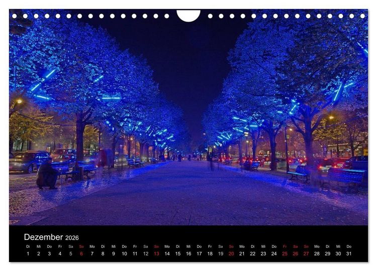 Produktbild: Berlin bei Nacht (Wandkalender 2026 DIN A4 quer), CALVENDO Monatskalender