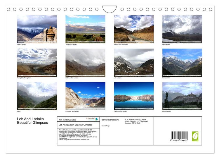 Produktbild: Leh And Ladakh Beautiful Glimpses (Wall Calendar 2026 DIN A4 landscape), CALVENDO 12 Month Wall Calendar