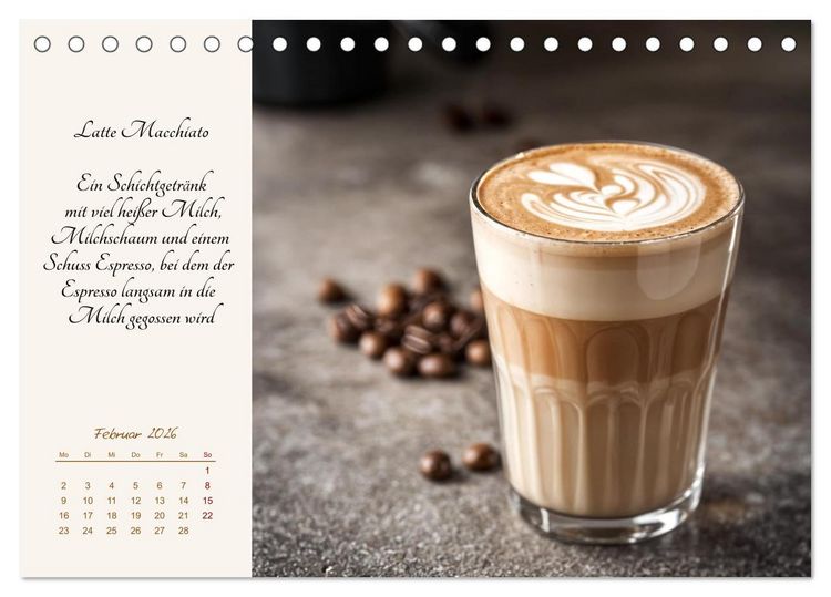 Produktbild: KI - Kaffee und Genuss 12 Monate im Aroma (Tischkalender 2026 DIN A5 quer), CALVENDO Monatskalender