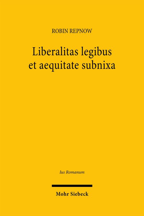 Produktbild: Liberalitas legibus et aequitate subnixa