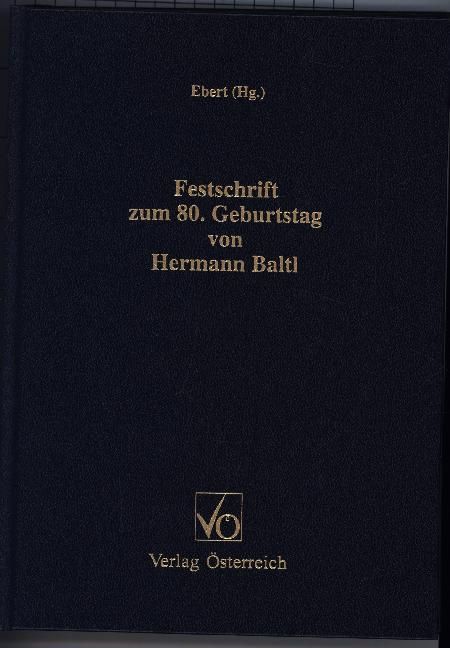 Produktbild: Festschrift zum 80. Geburtstag von Hermann Baltl