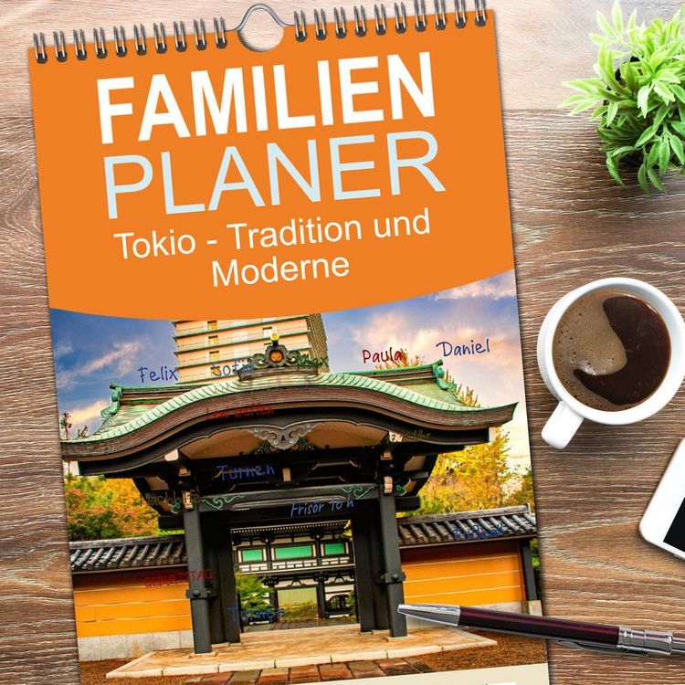 Produktbild: Familienplaner 2026 - Tokio - Tradition und Moderne mit 5 Spalten (Wandkalender, 21 x 45 cm) CALVENDO