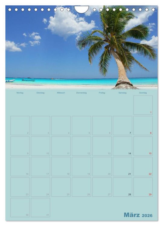 Produktbild: Karibik - Sonne, Strand und Palmen (Wandkalender 2026 DIN A4 hoch), CALVENDO Monatskalender