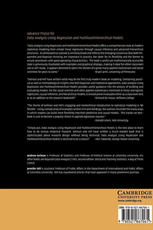 Produktbild: Data Analysis Using Regression and Multilevel/Hierarchical Models