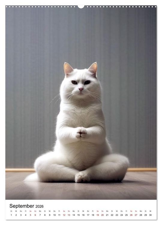 Produktbild: Miau Yoga (hochwertiger Premium Wandkalender 2026 DIN A2 hoch), Kunstdruck in Hochglanz