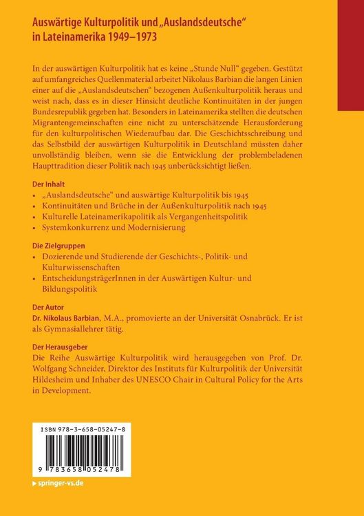Produktbild: Ausw&auml;rtige Kulturpolitik und &bdquo;Auslandsdeutsche&ldquo; in Lateinamerika 1949-1973