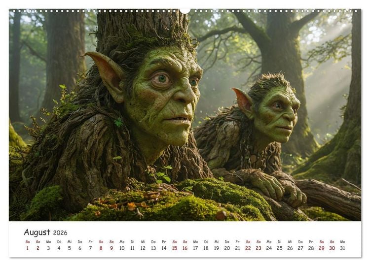 Produktbild: Keltische Legenden - Die kleinen Wesen der Natur (hochwertiger Premium Wandkalender 2026 DIN A2 quer), Kunstdruck in Hochglanz