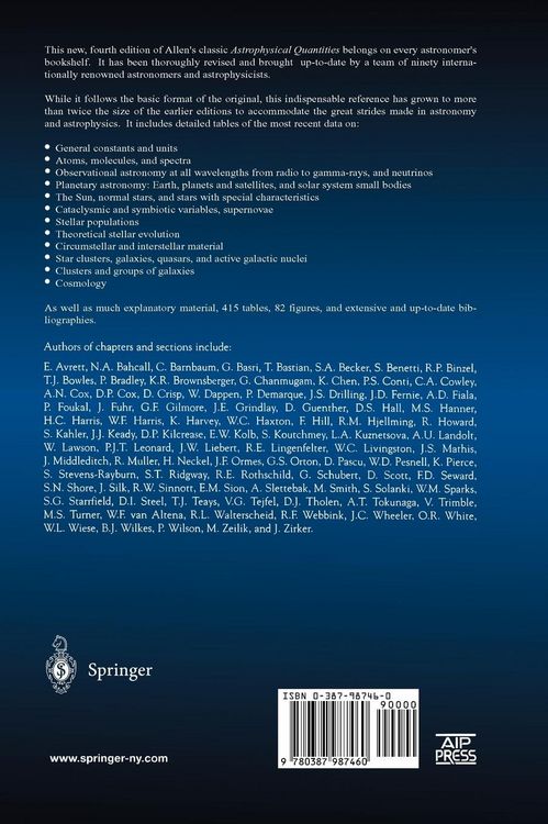 Produktbild: Allen's Astrophysical Quantities
