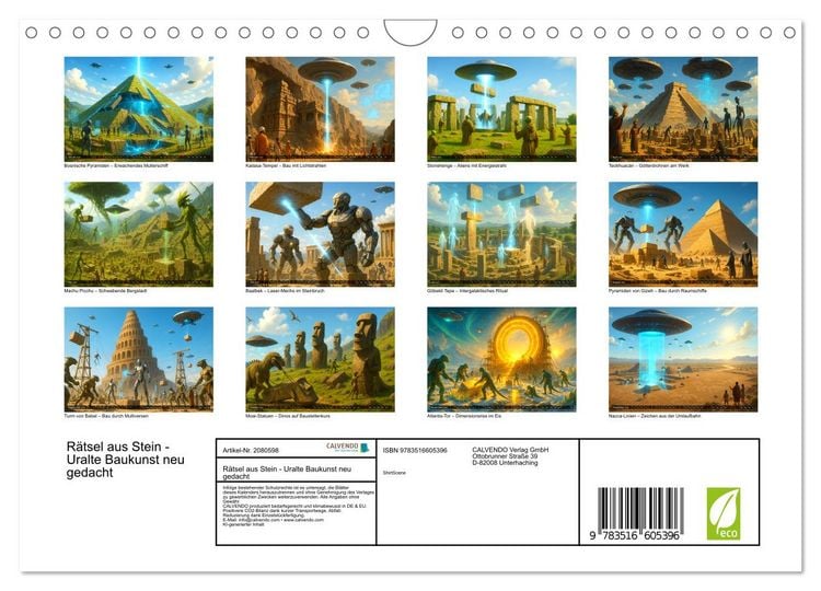 Produktbild: R&auml;tsel aus Stein - Uralte Baukunst neu gedacht (Wandkalender 2026 DIN A4 quer), CALVENDO Monatskalender